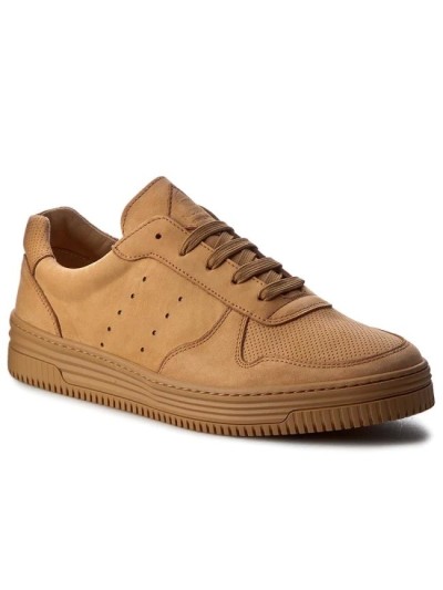 Men's Brown Round-Toed Sneakers